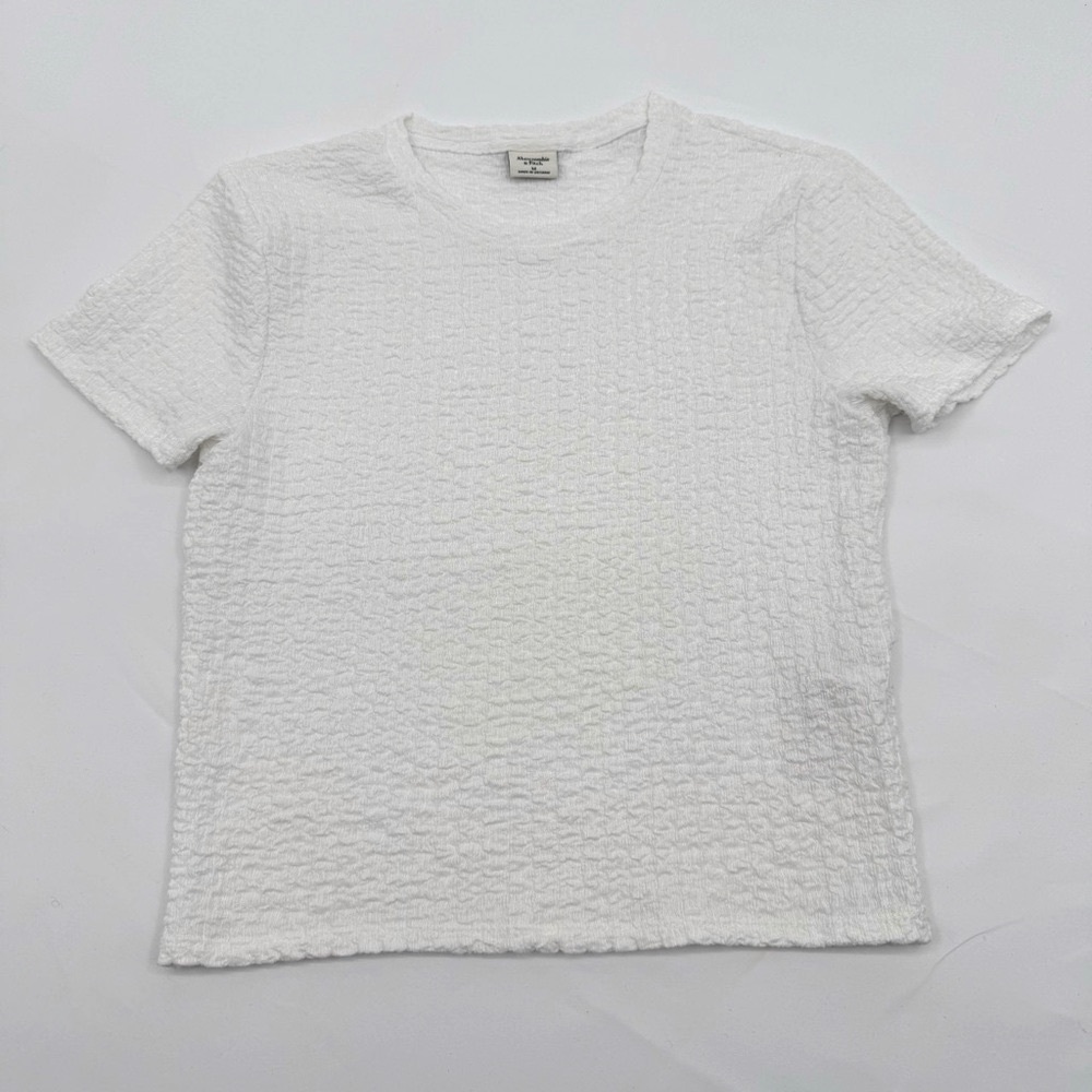 Abercrombie & Fitch Women’s Crinkle Textured Short Sleeve‎ Top Size M EUC Basic